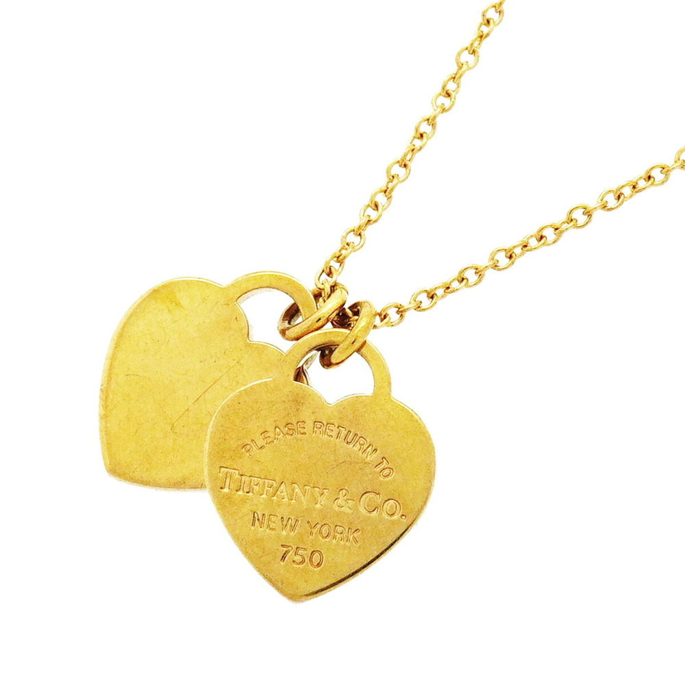 Tiffany & Co. Double Return to Heart Necklace, 18K Yellow Gold, Women's